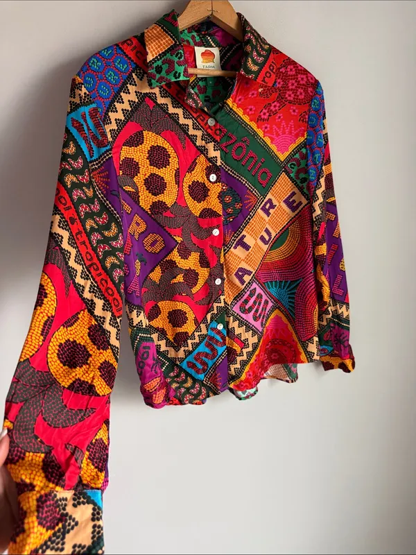 Farm Rio "Dotted Patch Scarf Shirt - Image 5
