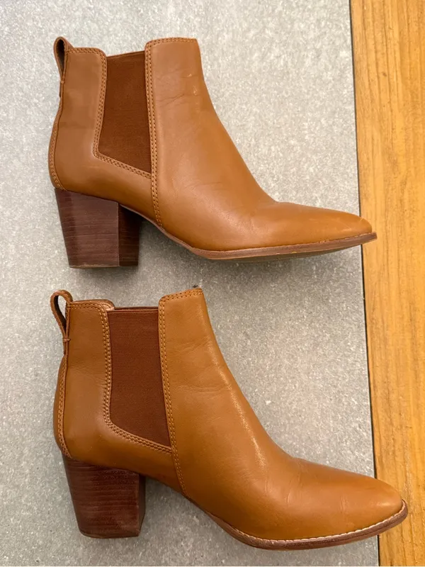 Madewell The Regan Boot English Saddle Brown Leather Ankle Boots 9.5 - Image 4