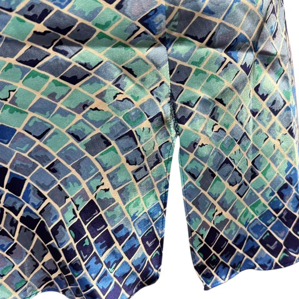 Victoria's Secret Vintage 90s Blue Green Pattern Lace Night Gown XS - Image 3