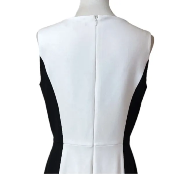 Preston & York Women’s Dress Sheath Classic Black White Color Block Size 8 - Image 8