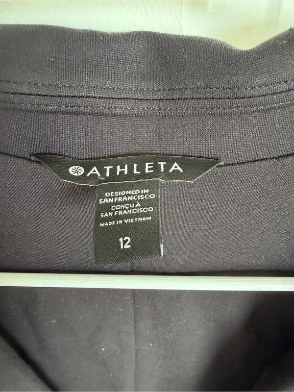 Athleta Eastbound Blazer Black Open Front Career Travel Jacket Size‎ 12 - Image 2