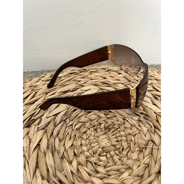 Unbranded Wraparound Sunglasses Purple Rimless Shield Mask Retro 70s Festival - Image 3