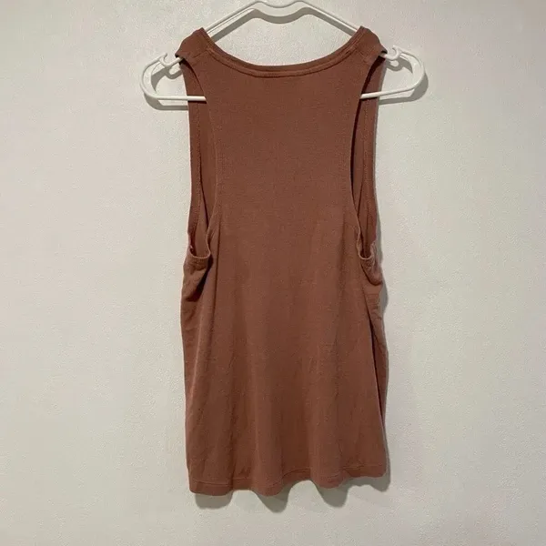 Athleta Sleeveless Tank Top Small Terracotta Brown Lightweight Lounge Activewear - Image 2