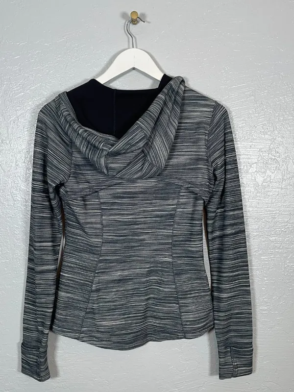 Lululemon Women 8 Heathered Black White Hooded Define Jacket Athleisure - Image 5