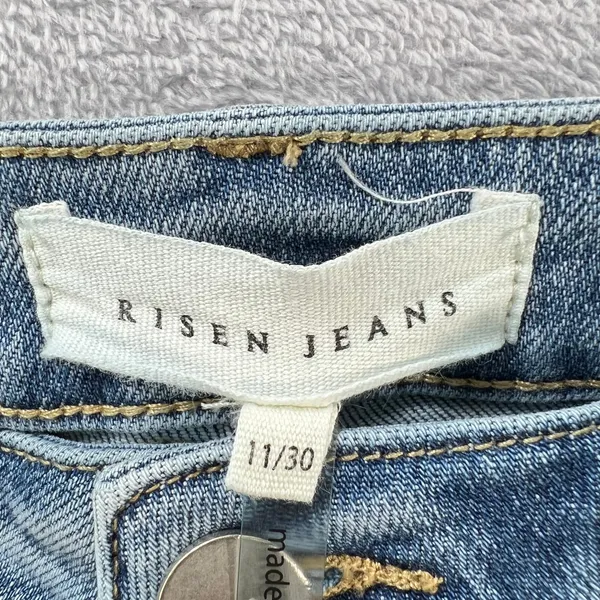 Risen High Rise Wide Cuffed Jeans 22" Inseam‎ Petite Crop Capri Women 11 / 30 - Image 3