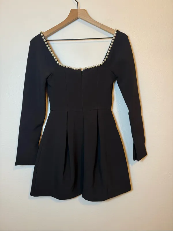 Odd Muse The Ultimate Pearl Mini Dress in Black - Image 7