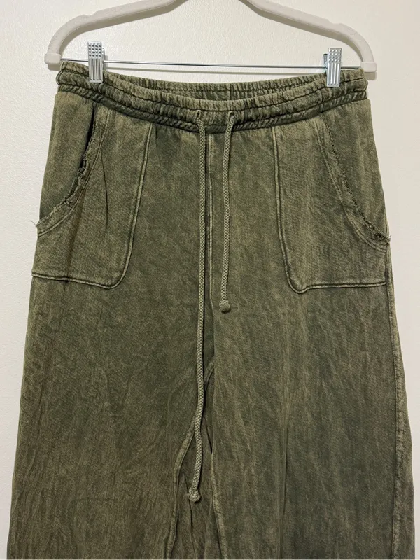 Three Bird Nest Relaxing Robin Wide Leg Pant Olive Green Size Large - Image 3