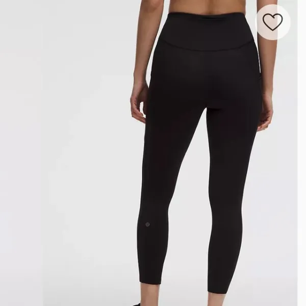 Lululemon Black High Rise Cropped Leggings Pants 8 - Image 2