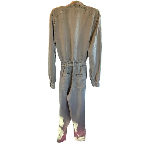Joe's Jeans linen blend jumpsuit light green size Medium - Image 2