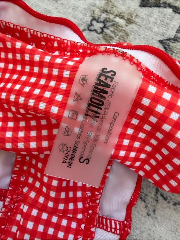 Seamolly Red Gingham Ruffle Bikini Bottoms - Image 5