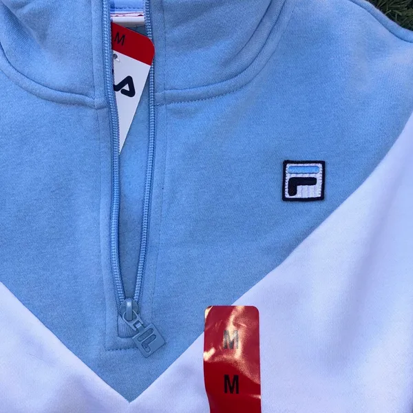 Fila black & white color block quarter zip sweatshirt - Image 2