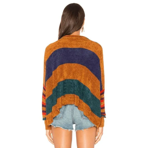 Free People All About You Pullover Striped Sweater Terracotta Oversized XS - Image 9