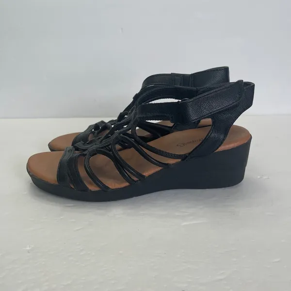 Baretraps Karlie Black Strappy Wedge‎ Sandals Womens 6M Comfort - Image 5