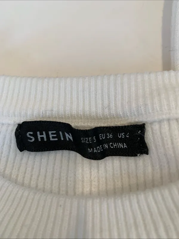 SHEIN Women’s Small White Tight Knit Ribbed Crewneck Long Sleeve Sweater - Image 6