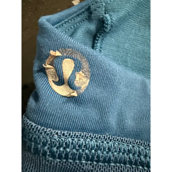 Lululemon Blue‎ Strappy Longline Sports Bra Mesh Trim Size 4 Activewear - Image 4