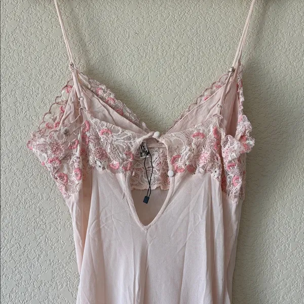 Free People Midnight Magic Pink Floral Maxi Slip Dress. - Image 3