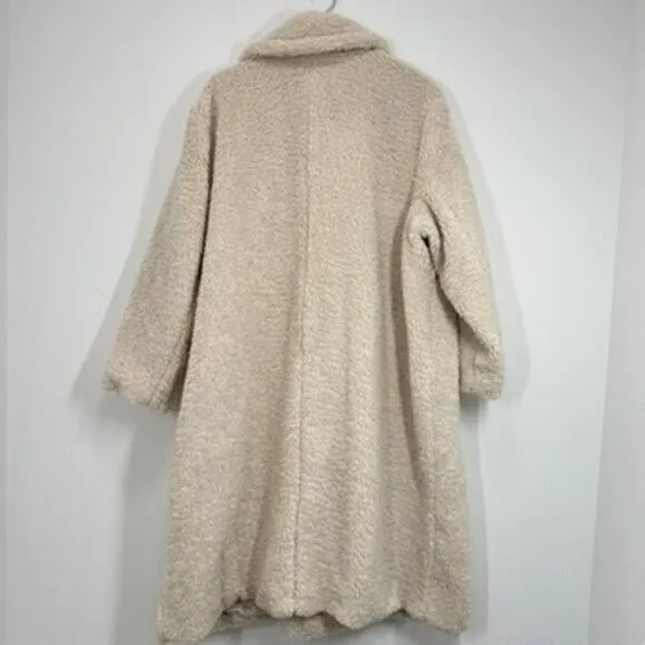 Bearpaw Women's Size 3X Teddy Beige Sherpa Longline Winter‎ Coat Cozy Boho City - Image 9