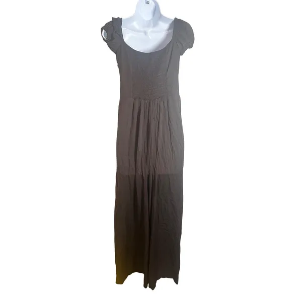 The Wild Melon Brown Cutout Puff Sleeve Wide Leg Jumpsuit Small - Image 4