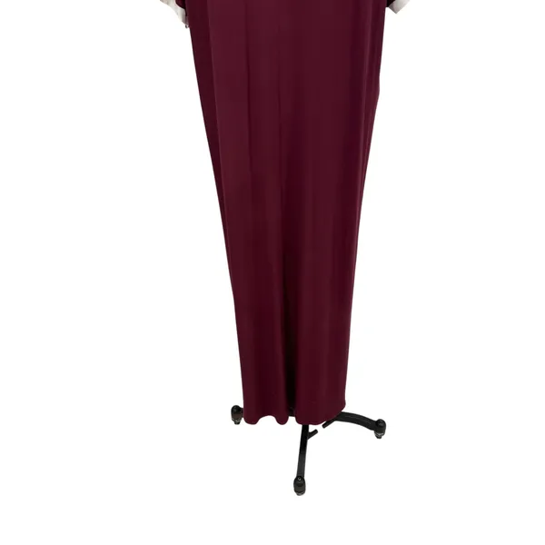 Skims Soft Lounge Ringer T-Shirt Long Dress Maxi Maroon Red Size Small‎ - Image 10