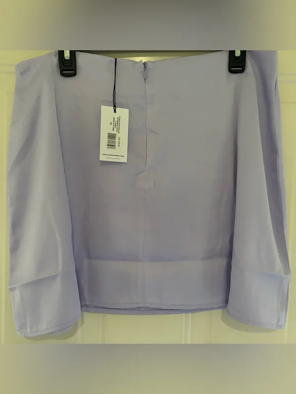 WeWoreWhat Lilac Satin Mini Skirt XL - Image 3