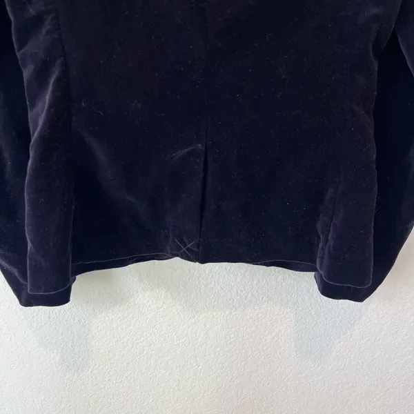 J. Crew Dark Blue Velvet Holiday Blazer Size Small - Image 8