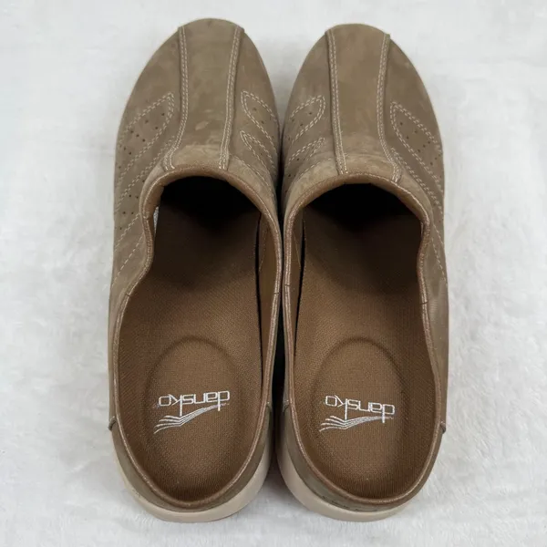 Dansko Brown Leather Clog Mules Womens‎ EU 39 US 8.5-9 Perforated Slip On - Image 6