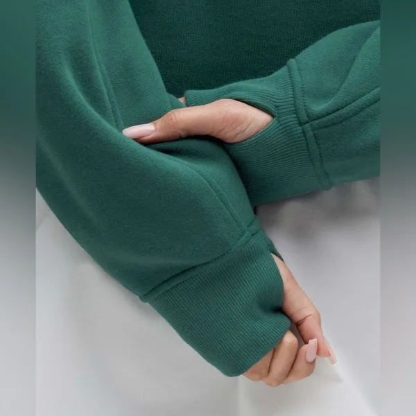 NWT Lululemon Scuba Oversized Pullover Wordmark Storm Teal Sweatshirt Size M L - Image 3