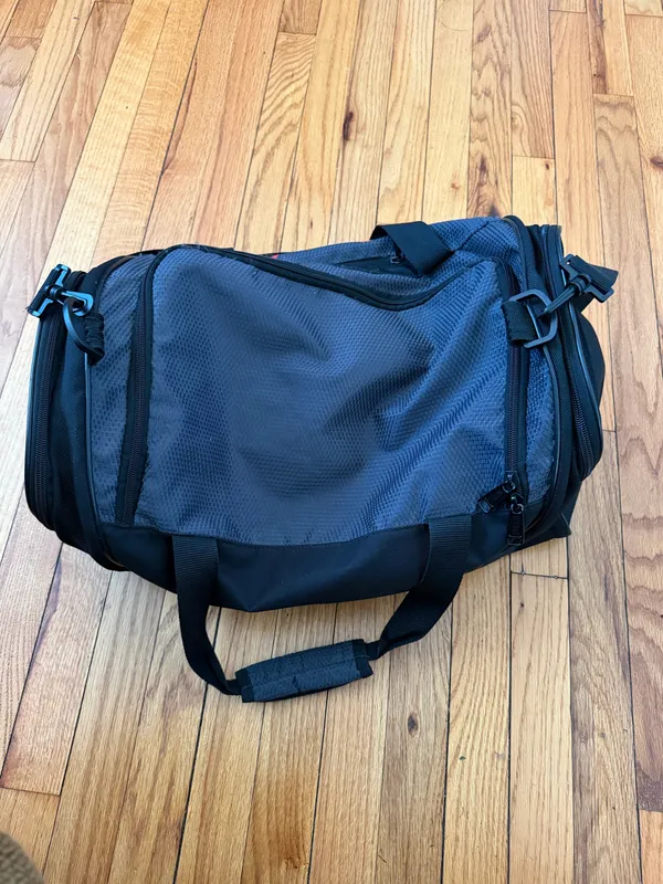 Puma Black Duffel unisex sport active athletic travel weekend bag - Image 3