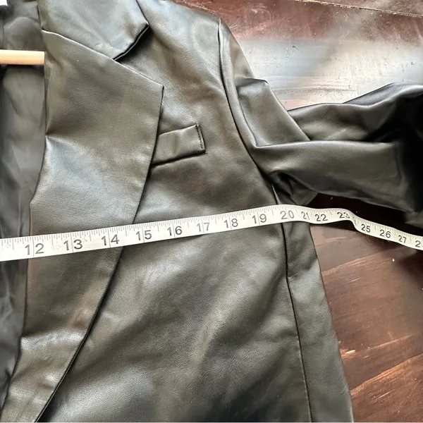Princess Polly Women's Black faux Leather blazer Jacket M - Image 10