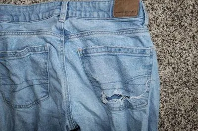 wide leg american eagle ripped jeans low rise - Image 5