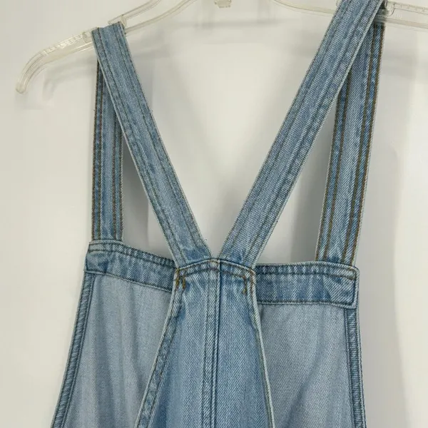 Universal Threads Denim Overall Dress Jumper Light Wash Pockets Sleeveless Sz XL - Image 7