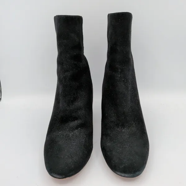 J.Crew Sadie Black Suede‎ Block Heel Ankle Boots K0055 Round Toe Womens 8.5 - Image 3