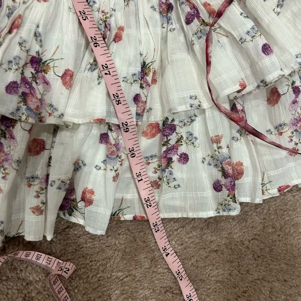 Loveshackfancy x Aerin Floral Lilac Violet Smocked Ruffle Mini Dress - Image 6