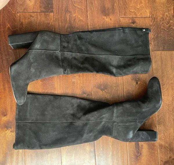 NEW SAM EDELMAN Black Suede Caprice Knee High Tall Boots size 10 - Image 3