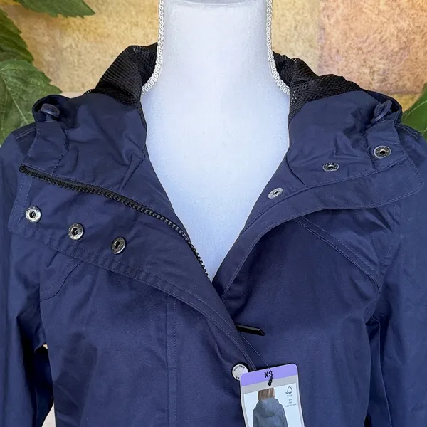 Hunter Women’s Wind & Water Resistant 100% Cotton Raincoat Hooded Jacket Size XS - Image 6
