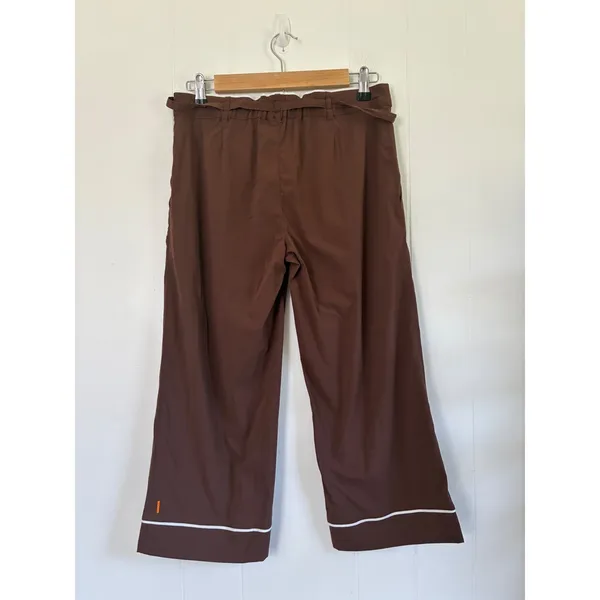 Lucy Womens XS Brown Wide Leg Cropped Pants Nylon Spandex Sporty Capri - Image 2