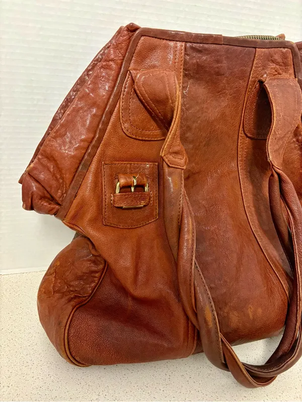Vintage Gustto Leather Hobo Slouchy Shoulder Bag - Image 2