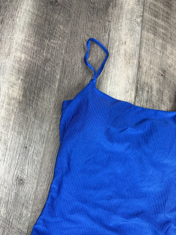 Aerie Blue Ribbed One Piece Swimsuit - Image 4
