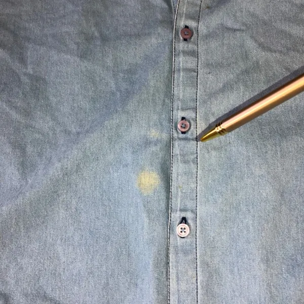 220 Hickory‎ Denim Button Up Shirt Women M Embroidered Feather Western Chore Vtg - Image 12
