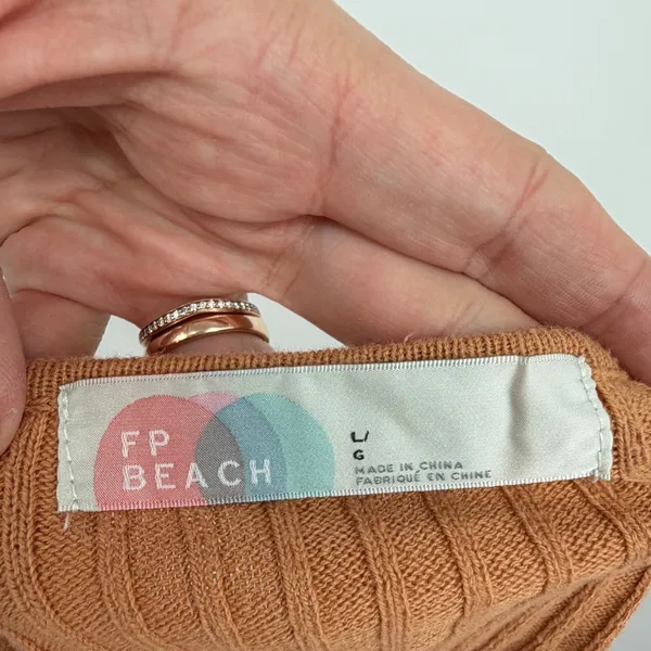 FP Beach Free People Ribbed Knit Tank Maxi Skirt Set Brown Cotton Size L - Image 9