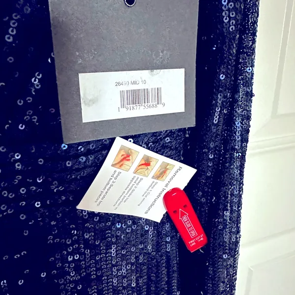 Mac Duggal Ieena Long‎ Sleeve Sequined Gown in Midnight Blue- NWT - Image 7