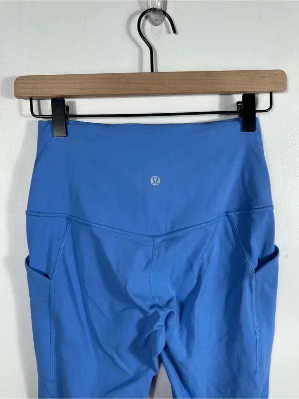 Lululemon Align High‎ Rise Pant Pockets 25” Size 6 Blue Nulu Leggings - Image 6