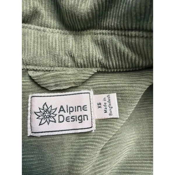 Alpine Design Womens Olive Haze Corduroy Shirt Organic Cotton XS‎ ADW24301 - Image 2