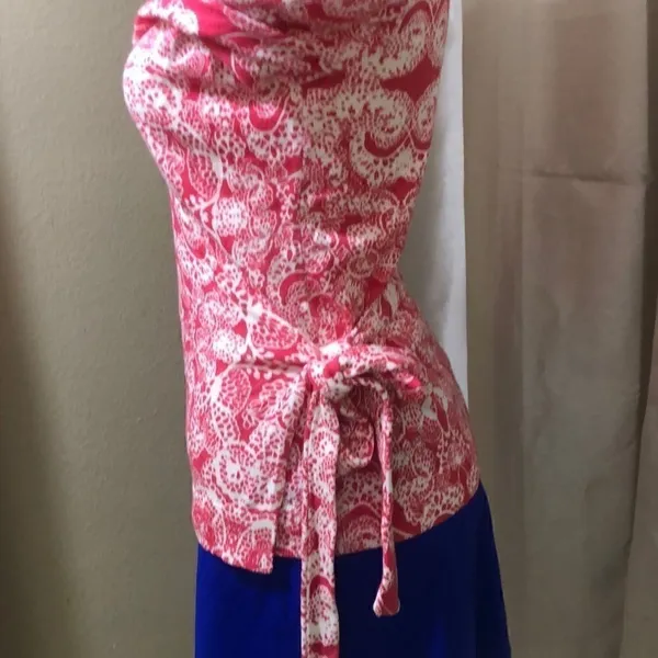 Ann Taylor wraparound 3/4 sleeve coral sweater - Image 4