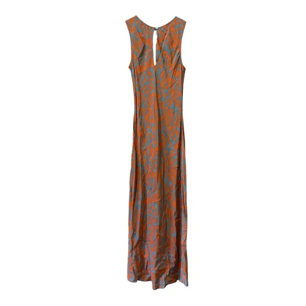 Rails Gabriella Women Sz Small‎ Orange Diffused Cheetah Dress Sleeveless Keyhole - Image 2