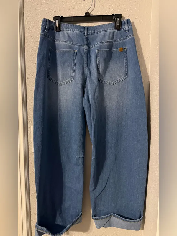 Halara Flex™ Mid Rise Barrel Leg Washed Casual Jeans - Image 9