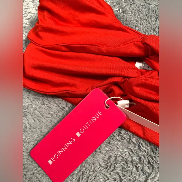 NWT Beginning boutique Red Twist Bandeau Top Havanna 6 - Image 4