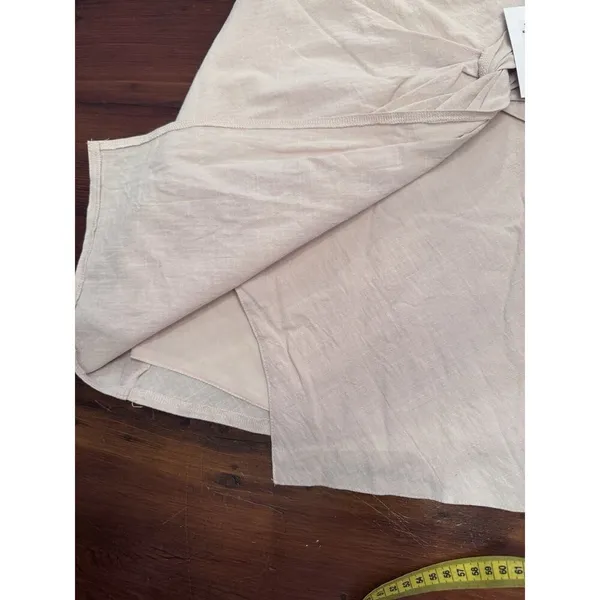 Showpo Kiandra Wrap Mini Skirt Womens Sz 4 Beige Knot Detail Side Zip Lined NWT - Image 15
