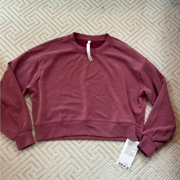 NWT Lululemon Perfectly Oversized Cropped Crew Softstreme Mulled Wine - Image 5