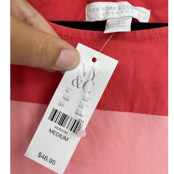 New York & Company Stretch Womens Pink Flowy Dress Cap Sleeves NEW Medium - Image 6